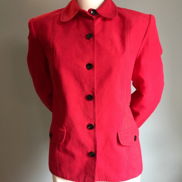 Clearance! Alfred Dunner Red Ultrasuede Blazer - Picture 2 of 9